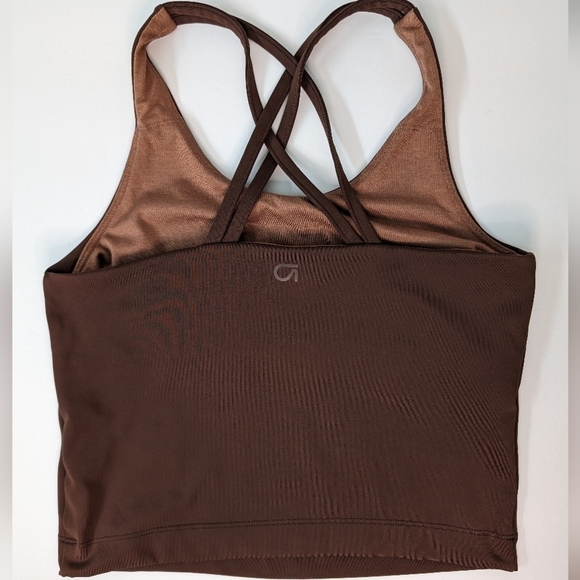 GAP Teen Sports Bra Chocolate Brown Moisture Wicking Performance Active Size 12 - Picture 2 of 9